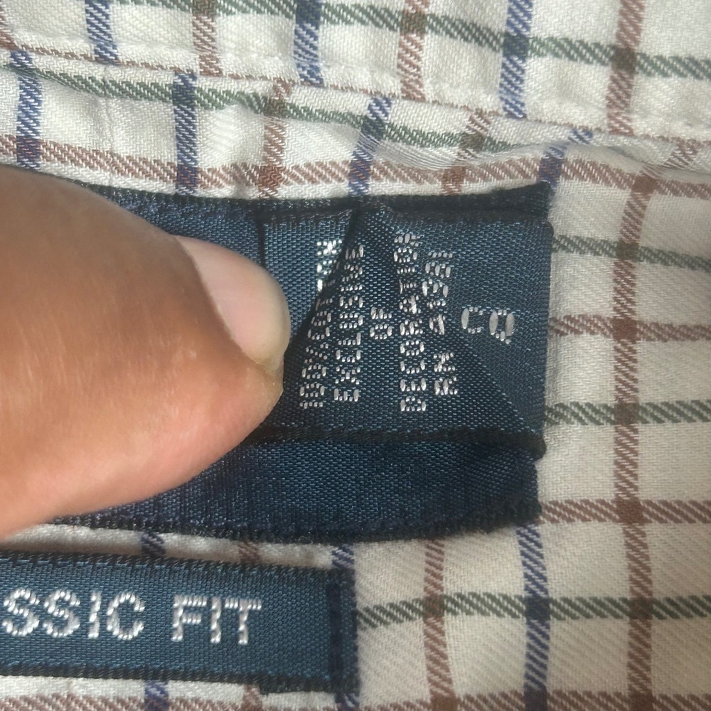 Ralph Lauren Classic Fit 3XLT Tall Button Down Shirt White Blue Brown Check 1797 - Picture 5 of 8